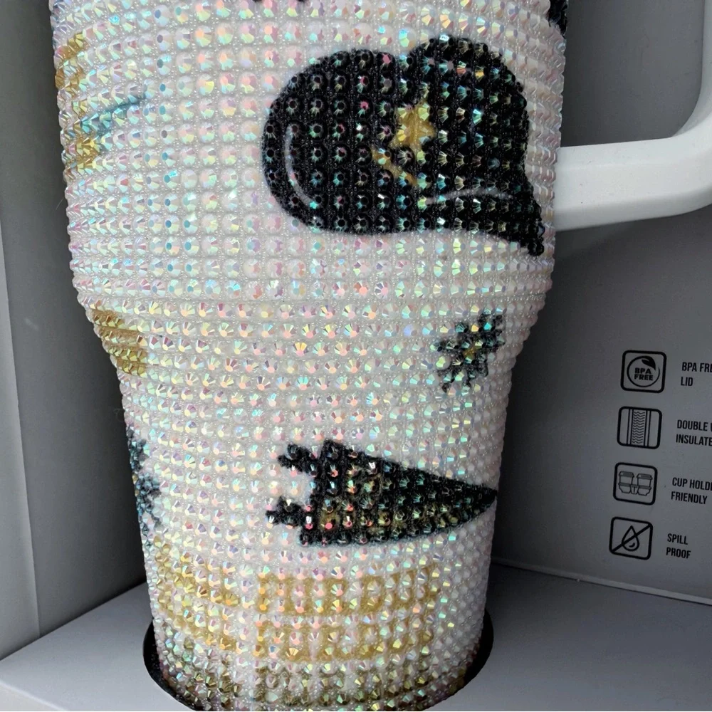NCAA Purdue Boilermakers Colossal Bling Tumbler With Handle Bedazzled Iridescent